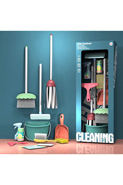 rexa مجموعة تنظيف الأطفال من ليتل داستمان مع مكنسة وممسحة ودلو وملحقات