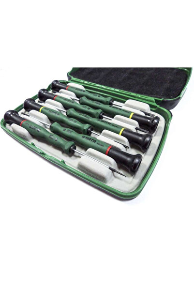 SATA Set șurubelnițe de precizie SA 09314, drepte și PH, 7 bucăți (negru/verde)