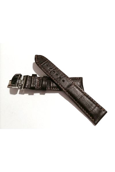 FADO &Butterfly Clasp Suitable for &All Kinds of Watches 18mm Dark Coffee Cord (269) Silver Clasp