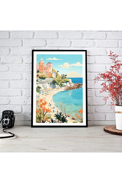 woodsia Tablou cu poster din lemn MDF cu aspect de cadru dintr-o bucată CYMD ...