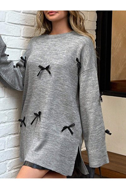 hidafashion Ribbon Detail Tunic Sweatshirt