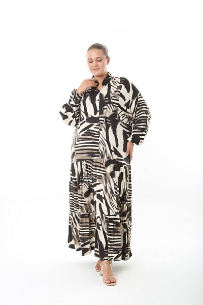 XL Modam Women's Lycra Viscose Plus Size Buttoned Dress