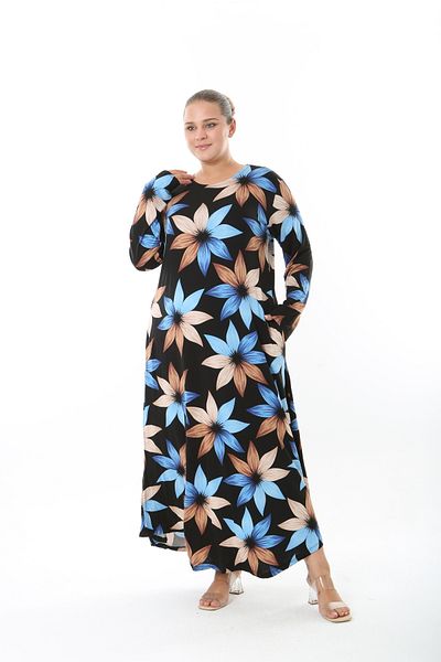 XL Modam Women's Lycra Viscose Multi-Colored Patterned Plus Size Dress