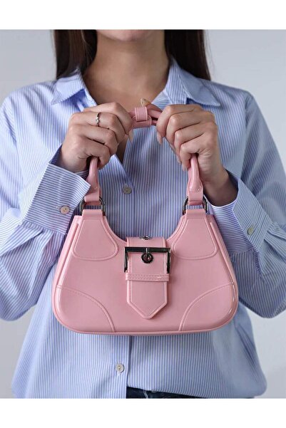 ELİSA BJ34052 RENK: ÇİLEK PEMBESİ JÖLE SİLİKON ÇANTA KOLTUK ALTI ÇAPRAZ ASKILI KADIN ÇANTA