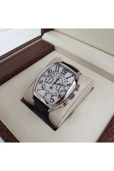 FRA Franck Muller Men's Chronograph Leather Watch - Battery