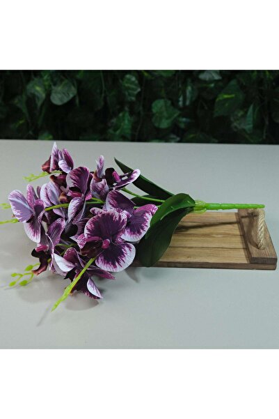 Kanguroom أوركيد مبلل صناعي 5 فروع أوركيد حقيقي الملمس 44 سم أرجواني