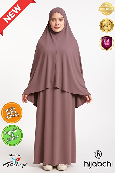 hijabchi Practical Prayer Garment - Breathable Air Conditioned Fabric - New Collection - Dusty Rose