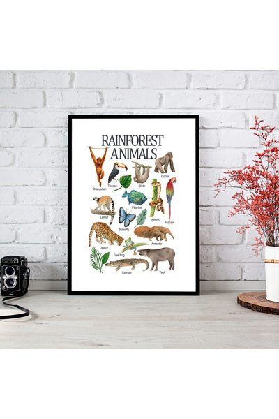 woodsia Tablou cu poster din lemn MDF cu aspect de cadru dintr-o bucată CRMD ...