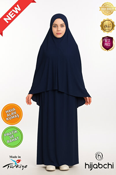 hijabchi ثوب صلاة عملي - قماش مكيف للهواء - مجموعة جديدة - أزرق داكن