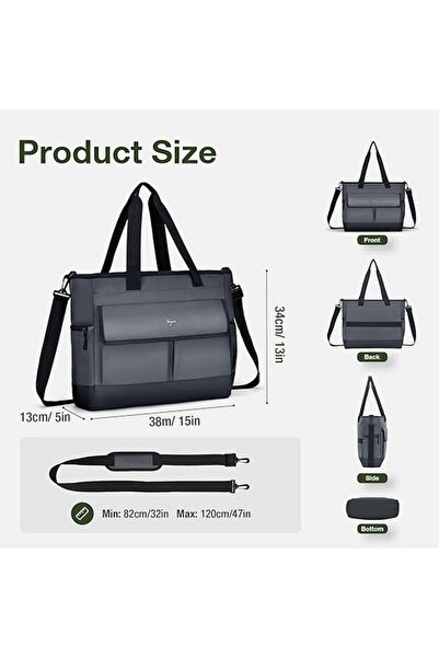 Tonyeee Geanta sport laptop de de 15,6 inch,, gri,13x38cm,34 cm,