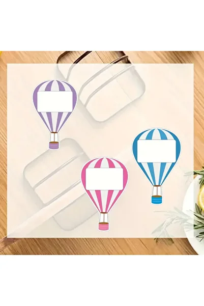 Probest DESIGN Balloon Shaped Children's Notebook Name Tag – Colorful Coated Sticker for Notebook, Book, Bag