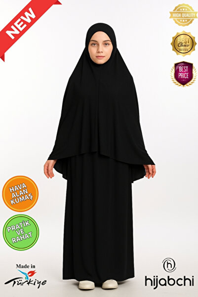 hijabchi ثوب صلاة عملي - قماش مكيف للهواء - تشكيلة جديدة - أسود