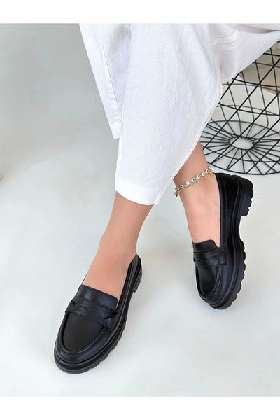 meSga butik Narli Black Leather Oxford Shoes