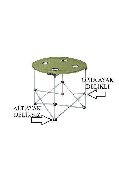 ÇUKUROVA ÜTÜ Katlanır Bardaklıklı Yuvarlak Masasının Plastik Orta Ayak 5cmx5c...
