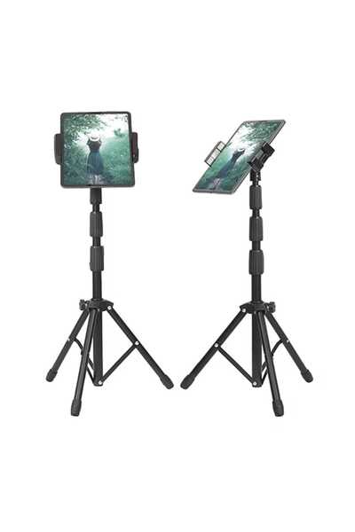 Asfal Taşıma Çantalı 14 inç Uyumlu Tablet Tutacağı, 160 cm Tripod, Ayarlanabilir Tablet ve Telefon Standı
