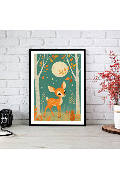 woodsia Tablou cu poster din lemn MDF cu aspect de cadru dintr-o bucată CRMD ...