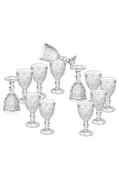 Dania Small juice glasses for occasions and welcome receptions, 12 pieces, made of clear glass
