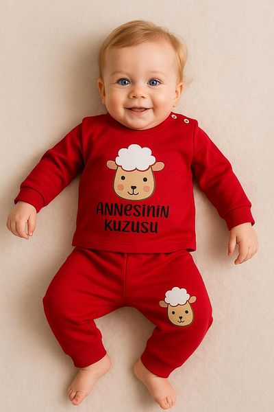 nevrankids Baby Lamb Printed Double Set - Mother's Lamb