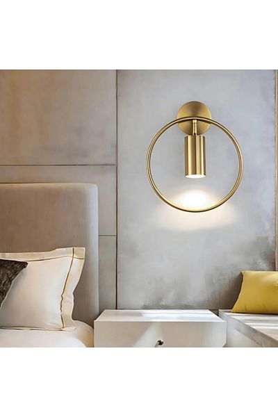 Generic Modern Golden Circle Wall Sconce E27