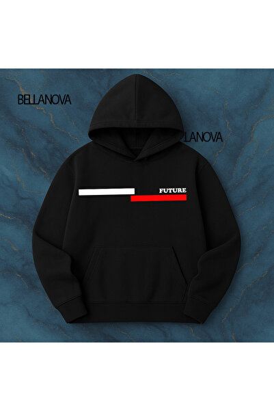 bellanova Κορυφαίας ποιότητας Unisex Φούτερ με κουκούλα και 3 κλωστές