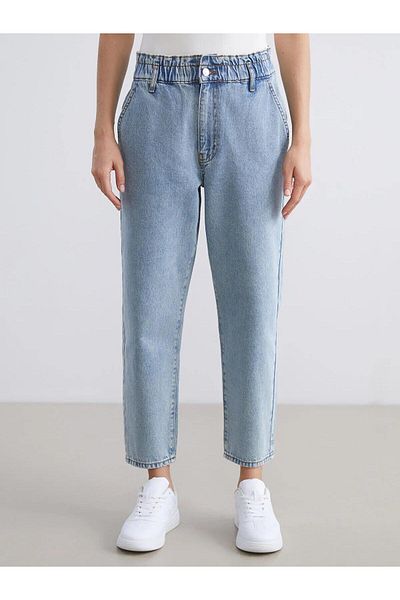 LC Waikiki Mom Fit Women's Jean Trousers with Elastic Waist (W5)