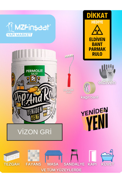 MZF PERMOLİT Yeni Nesil Dönüşüm Boyası Beyaz - Dolap-fayans-cam-plastik-ahşap...