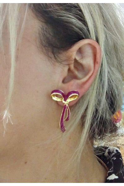 mos&more Plum Bow Stylish Women's Earrings