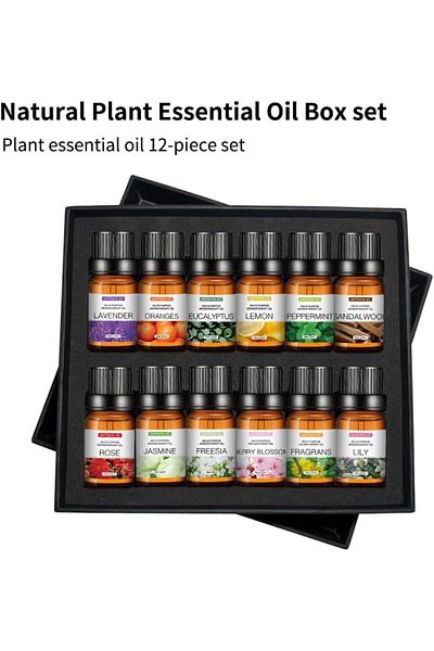SKY TOUCH SKY-TOUCH Essential Oils Set, Oily Diffuser Scented Oils, 100% Natural Therapeutic, 12pcs x 10 mL Ar