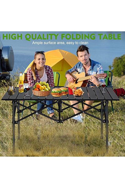 Generic SKY-TOUCH Outdoor Camping Folding Table (Aluminum Top) 95×57×50 cm