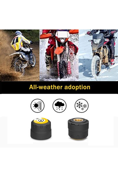 TECHSTAR ® TPMS Sensor Set with Bluetooth for Motorcycles, Tire Pressure Monitoring, Compatible with