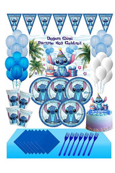 Masal Şekerleme Lilo & Stitch 16 Kişilik Büyük Boy (70cmx100cm)Afişli Doğum G...