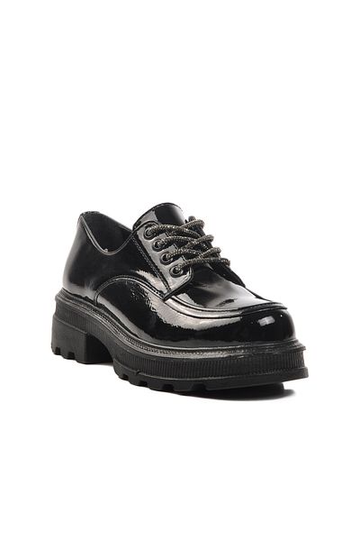 AYAKMOD Black Patent Leather Women's Casual Shoes 7451 Z