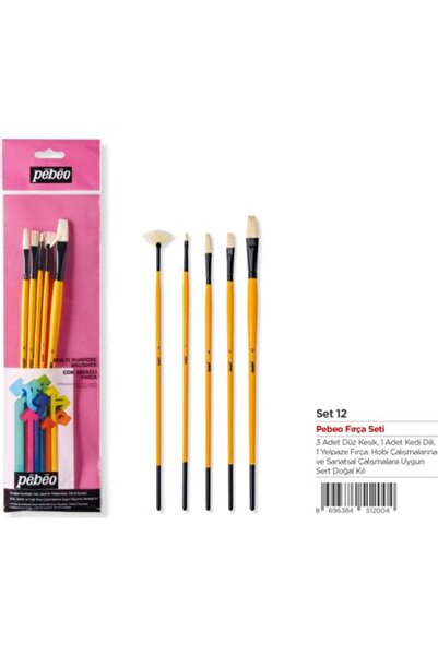 Pebeo Yağlı Boya Fırça Seti 5 Li No:2.6.8.12