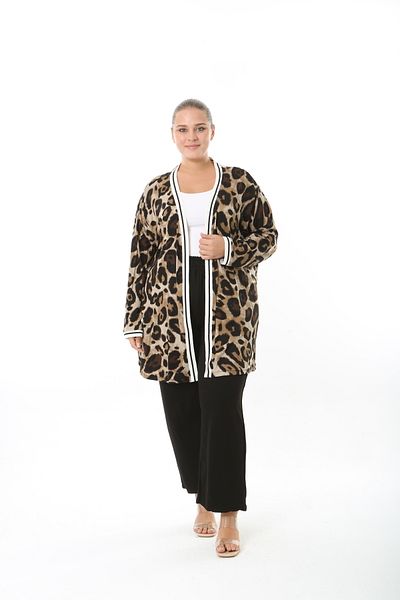 XL Modam Women's Lycra Viscose Patterned Large Size Cardigan