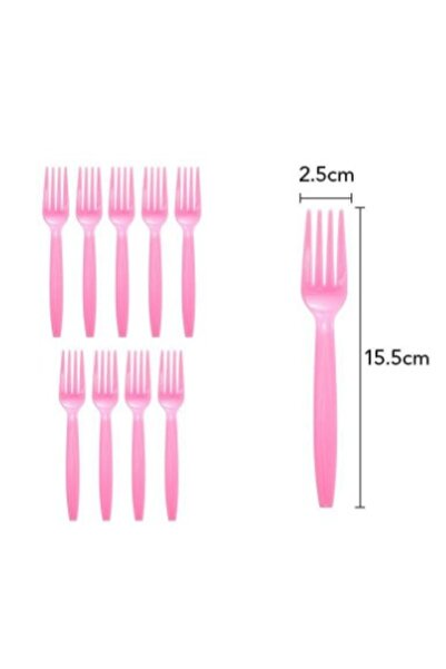 Flippy Set 10 furculite de unica folosinta 15.5 x 2.5 cm, roz