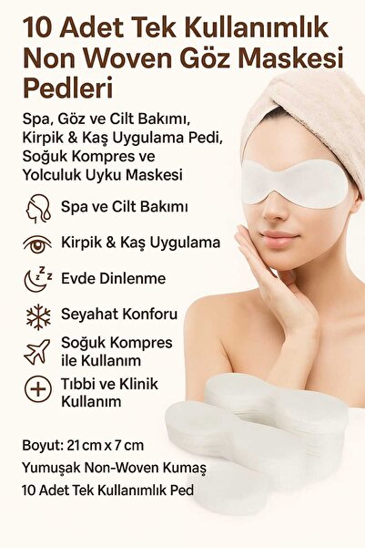 MİNGODAN 10 Adet Tek Kullanımlık Göz Maskesi ve Cilt Bakımı Uygulama Pedi Soğ...
