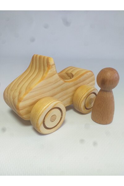 OZZANİ WOOD Wooden Toy Car Peg Baby Mentessori Solid