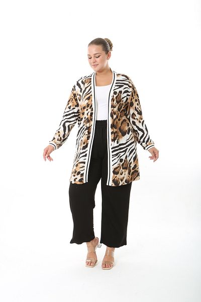 XL Modam Women's Lycra Viscose Patterned Large Size Cardigan