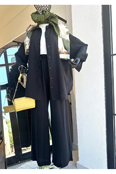 İkoll Bol Paça Takım Siyah