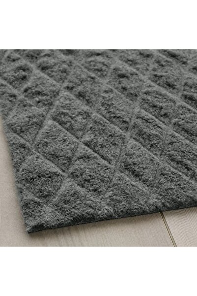 TEZPAZAR Österild Kapı Önü Paspası Uzunluk 90 Cm Desenli İnce Paspas Koyu Gri Genişlik 60 Cm I.k:e.a