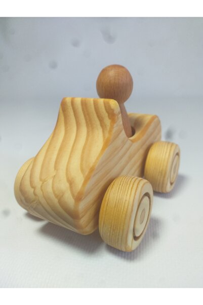OZZANİ WOOD Wooden Toy Car Peg Baby Mentessori Solid