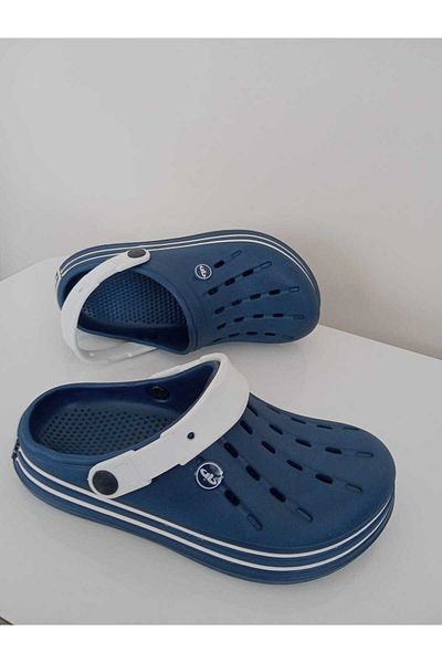 AkınalBella Navy Blue White Unisex New Season Cros Slippers Sandals