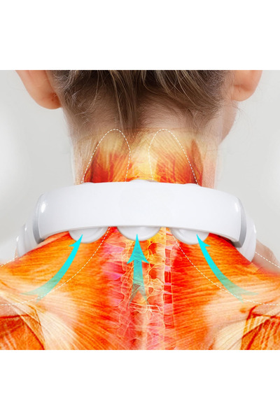 Healthy Living Aparat Masaj Cervical Hands-Free cu Impulsuri Electromagnetice, 8 moduri, 15 intensități, port USB