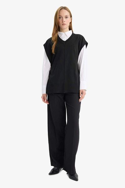 DeFacto New Season V-Neck Side Tie Knitwear Sweater