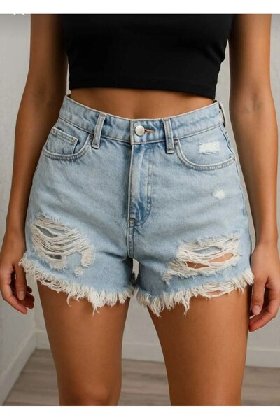 manga plus Kısa Kot Şort