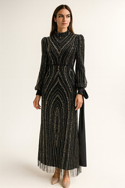 setri 2515-1 KOL UCU KURDELELİ BOYDAN ÖNÜ VE ARKASI BONCUK İŞLEMELİ BELDEN OT...