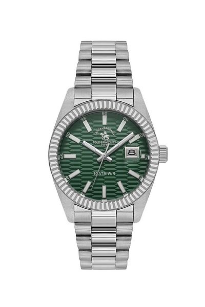 Santa Barbara Polo & Racquet Club Santa Barbara Polo Racquet Club Sb.1.10626-4 Steel Cord Steel Case 10 Atm Water Resistant Metallic R