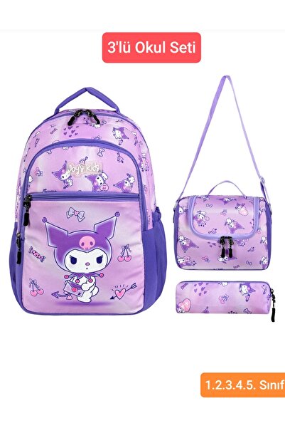 TONTİŞLER BEBEK VE ÇOCUK GİYİM Kuromi 1.2.3.4.5.sınıf kız çocuk Okul çanta seti Kaliteli ürün.