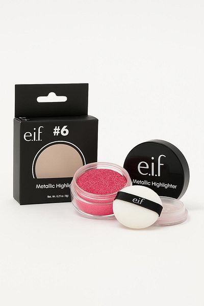 ELF Eve Metallic Shimmer Highlighter Illuminating Powder for an instant glow with a soft texture to illuminate cheekbones, nose, and define features