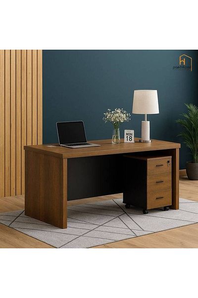 Al Saada Home Limited Quantity Wooden Desk - Brown - 140×70×75cm